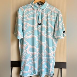 Bad Birdie Blue and Pink Polo Golf Shirt Men’s L